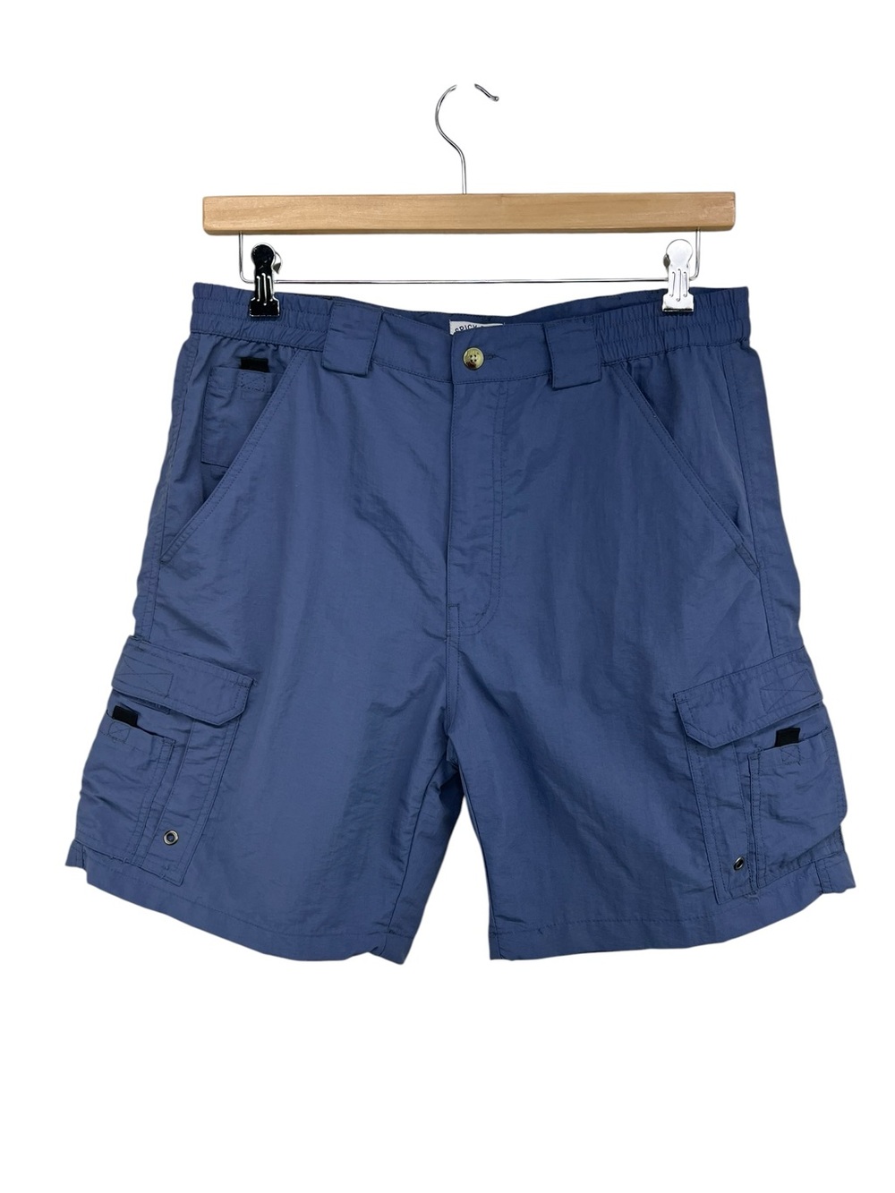 Spicy Tuna Blue Nylon Fishing Cargo Shorts Multi Pocket Utility  Mens XL